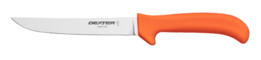 SANI-SAFE® 6" wide stiff deboning knife, orange handle